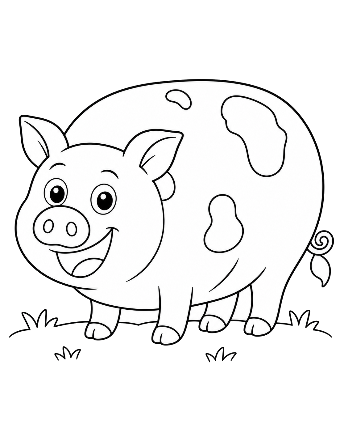 Peaches the pig coloring sheet
